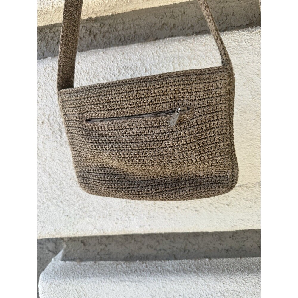 The Sak Crochet Purse Shoulder Bag Beige Brown 9"x6" Boho Y2K Classic Preppy - Picture 2 of 6